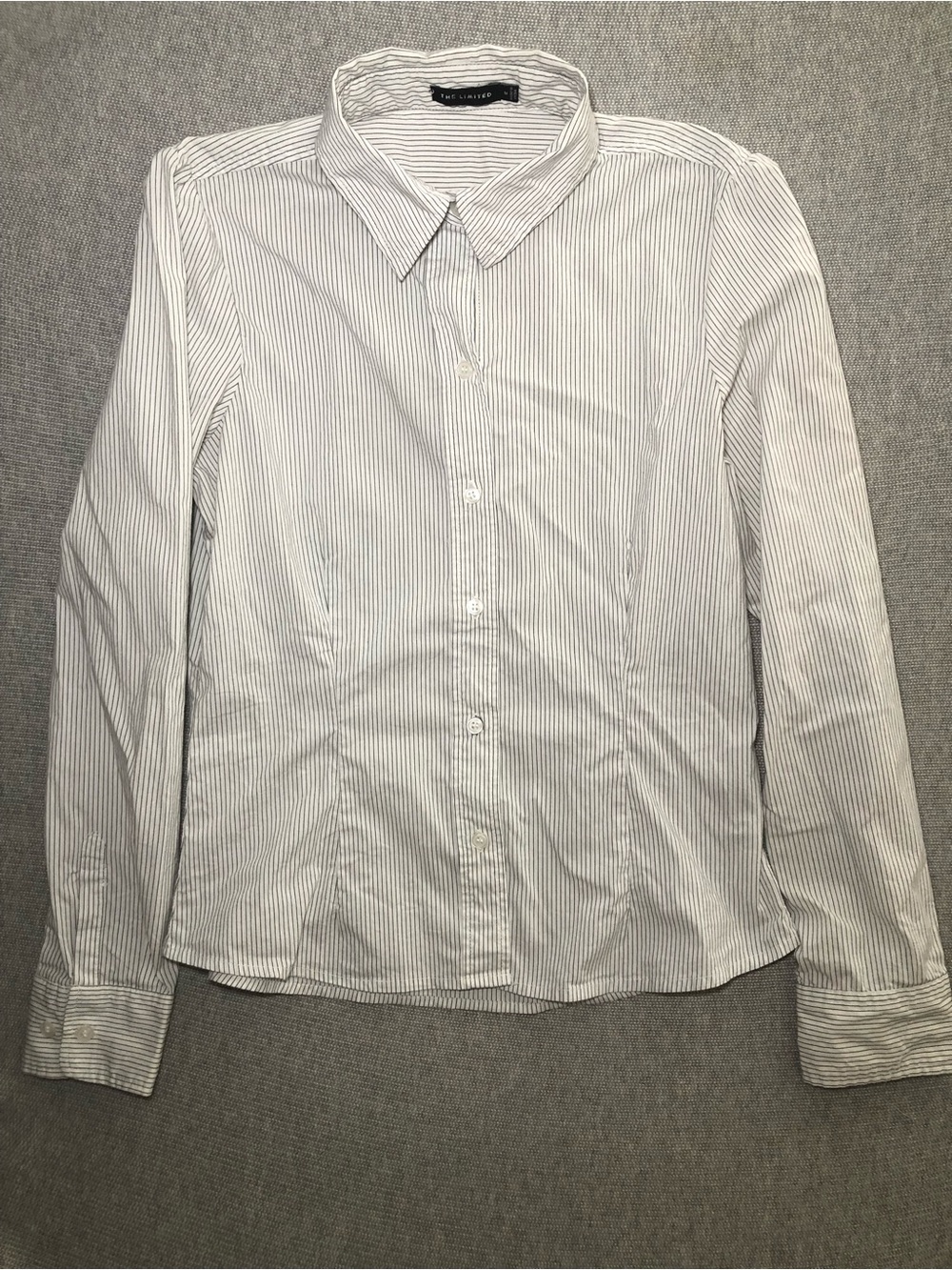 Women’s The Limited Long Sleeve Button Down Shirt Striped Size M Office Core
